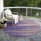 Homeroots 8' Purple Copper And Ivory Round Striped Washable Indoor Outdoor Area Rug 597285 - alternate 4