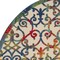 Homeroots 8' Ivory Blue Orange And Green Round Trellis Indoor Outdoor Area Rug 546799 - alternate 8