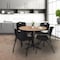 Regency Round Cain Breakroom Table W/ 4 M Stack Chairs, 48 in W, 48 in L, Noble Oak TB48RNDNO47BK - alternate 6