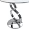 Homeroots 21" White And Silver Stone And Stainless Steel Round Pedestal End Table 554650 - alternate 4