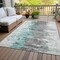 Homeroots 5' X 8' Teal Blue Charcoal And Silver Abstract Washable Indoor Outdoor Area Rug 582411 - alternate 3
