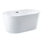 Kingston Brass 53" Acrylic Oval Double Ended Freestanding Tub with Drain, Glossy White VTDE533023 - alternate 1