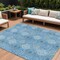 Homeroots 9' X 12' Denim Blue Sky Blue And Ivory Floral Medallion Washable Indoor Outdoor Area Rug 614585 - alternate 1