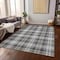 Homeroots 3' X 5' Charcoal Ivory And Gold Plaid Washable Indoor Outdoor Area Rug 597099 - alternate 8