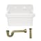 Kingston Brass 24" Ceramic Single Bowl Wall Mount Kitchen Sink with Strainer, White/Antique Brass KGPKWS2419173 - alternate 1