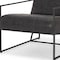 Homeroots 37" Black Genuine Leather and Metal Lounge Chair 606023 - alternate 5