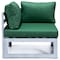 Leisuremod Chelsea 6-Piece Patio Sectional Weathered Grey Aluminum With Green Cushions CSWGR-6G - alternate 8