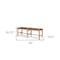 Homeroots 52in Brown Genuine Leather and Solid Wood Upholstered Bench 606744 - alternate 3