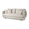 Homeroots 84" Cream Fabric Sofa With Brown Legs 606781 - alternate 1