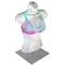 Azar Displays Female White Plastic Bust, Torso Mannequin, on 12in Square Silver Metal Base for Counter 900520-WHT - alternate 1
