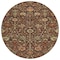 Homeroots 8' Chocolate Tan And Green Round Floral Washable Indoor Outdoor Area Rug 603409 - alternate 8