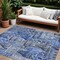 Homeroots 9' X 12' Navy Blue And Sky Blue Village Houses Washable Indoor Outdoor Area Rug 577851 - alternate 1
