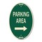 Signmission Parking Area with Right Arrow, 12 Inch X 18 Inch Architectural Oval, Heavy Gauge Aluminum A-OV-G-1218-23465 - alternate 1