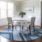 Homeroots 8' Navy Blue Aqua And Ivory Round Tribal Washable Indoor Outdoor Area Rug 598138 - alternate 4