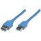 Manhattan SUPERSPEED USB EXTENSION CABLE A MALE / A FEMALE, 2 M, BLUE 322379 - alternate 1