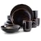 Elama Midnight Beach 16 Piece Dinnerware Set in Metallic Black EL-MIDNIGHTBEACH - alternate 6