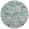 Homeroots 8' Artichoke Green Charcoal And Purple Round Striped Washable Indoor Outdoor Area Rug 603511 - alternate 8