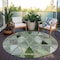 Homeroots 8' Green And Fern Green Round Geometric Washable Indoor Outdoor Area Rug 583012 - alternate 8
