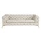Homeroots 93" Cream Italian Leather Chesterfield Solid Wood Sofa 720457 - alternate 1