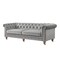 Homeroots 93" Gray Velvet Chesterfield Wood Sofa 543984 - alternate 6