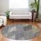 Homeroots 8' Pewter Gray And Gold Round Argyle Washable Indoor Outdoor Area Rug 613731 - alternate 5