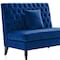 Homeroots 55in Navy Blue and Black Velvet Loveseat 724029 - alternate 4