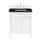 James Martin Vanities Brittany 30" Single Vanity in Bright White, w/ 3 CM Phantome Eclos Top 655-V30-BW-3PHT - alternate 1