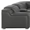 Homeroots Gray Italian Leather Power Reclining Curved Eight Piece Corner Sectional With Console 544986 - alternate 5