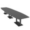 Skutchi Designs Boat Conference Table With Power Unit, 48 in W, 192 in L, Grey HAR-BOT-48x192-DOU.BK-WA7949-NA - alternate 1