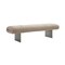 Homeroots 63in Beige and Nickel Boucle and Steel Upholstered Bench 714184 - alternate 5