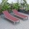 Leisuremod Marlin Patio Chaise Lounge Chair with Grey Aluminum Frame, Burgundy, 2PK MLGR-77BRG2 - alternate 6