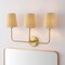 Jonathan Y Lila 26.5" 3-Light Traditional Coastal Scalloped Fabric Shade/Metal LED Vanity Light, Brass Gold/Brow JYL1609A - alternate 9