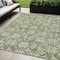Homeroots 5' X 8' Green Gray And Ivory Floral Washable Indoor Outdoor Area Rug 595944 - alternate 1