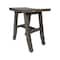 Homeroots 18" Antiqued Gray Teak Rectangular Shower Bench 376758 - alternate 6