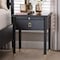 Baxton Studio Tamra Black Wood Nightstand with Pullout Shelf - Modern Bedside Table with Metallic Accents 264-14387-ZORO - alternate 9