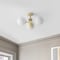 Jonathan Y Olivier 23.5" 3-Light Bohemian Farmhouse Iron/Frosted Glass LED Semi Flush Mount, Beige JYL7600E - alternate 8