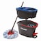 O-Cedar EZWring RinseClean Spin Mop System, Blue/White Microfiber Head, Up to 51in Adj. Red/Gray Handle 168534EA - alternate 1