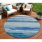 Homeroots 8' Blue Round Abstract Washable Indoor Outdoor Area Rug 608639 - alternate 1