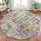 Homeroots 8' Linen Purple And Gold Round Abstract Washable Indoor Outdoor Area Rug 630869 - alternate 6