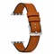 Elegani Hybrid Leather Rubber Band Compatible with Apple Watch 42mm, Light Brown, Silver Buckle QRALGM-LBRN-42 - alternate 1