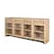 Homeroots 80in Light Brown Solid Wood Three Drawer Sideboard Soft Close with Four Glass Doors 611025 - alternate 1