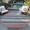 Homeroots 8' Pale Aqua Copper And Taupe Round Striped Washable Indoor Outdoor Area Rug 618264 - alternate 5