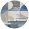 Homeroots 8' Blue Gray And Ivory Round Geometric Washable Indoor Outdoor Area Rug 617976 - alternate 7