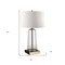 Homeroots 27" Brass and Clear Metal and Glass Table Lamp With White Drum Shade 524276 - alternate 7