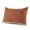 Homeroots 16" X 24" Cinnamon And Natural Striped Cotton Lumbar Throw Pillow With Texture 549451 - alternate 6