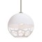 Besa Lighting Rocky Stem Pendant, White, Satin Nickel Finish, 1x60W Incandescent 1TT-ROCKYWH-SN - alternate 1