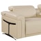 Homeroots 166" Beige Top Grain Leather Reclining Metal USB Sofa 720372 - alternate 6