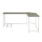 Homeroots 66" Gray and White L Shape Computer Desk 491513 - alternate 1