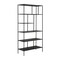 Homeroots 72" Black Metal Six Tier Etagere Bookcase 527588 - alternate 5