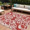 Homeroots 10' X 14' Red And Ivory Damask Washable Indoor Outdoor Area Rug 614460 - alternate 1